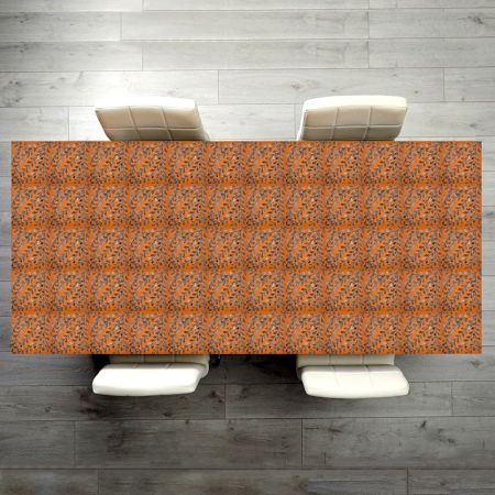 Handmade Wood and Resin Table Top in Orange & Gray Colour